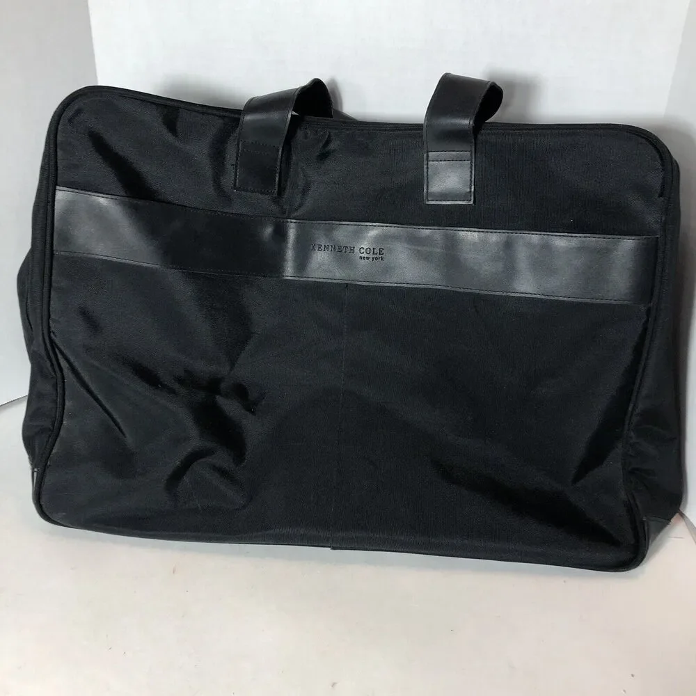 Kenneth Cole New‎ York Bag Travel Duffel Tote Weekend Black Canvas 19